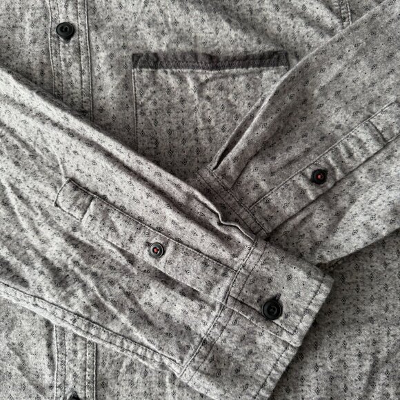 Mens Prana Grey Button-Up Long-Sleeve Shirt X-Large Cotton Blend Made In India - Picture 9 of 16